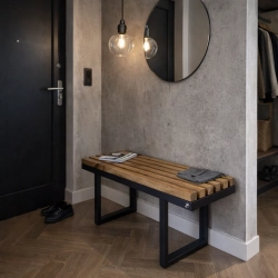 Ławka Metalowa Loft Siedzisko Drewno Lite LPD-31 Rozmiary od 50 cm do 200 cm